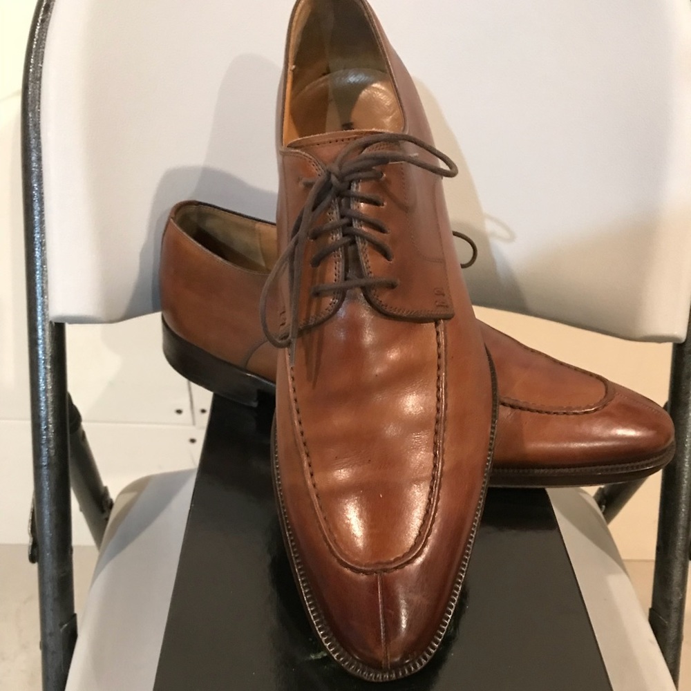 Magnanni Mens Oxfords Shoes Size 12M Brown Leather